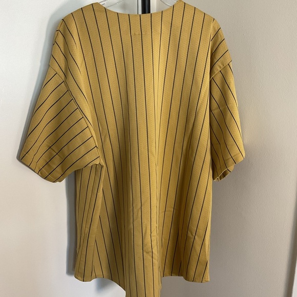19. Houston Astros 90s GOLD pinstripe Majestic ALTernate jersey 2XL MLB vintage - Picture 7 of 11